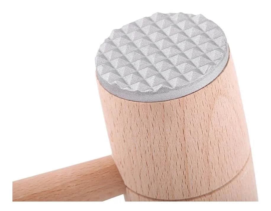 Martillo En Madera Para Tiernizar Carne Caras En Acero Inox — imagen 2 de 4