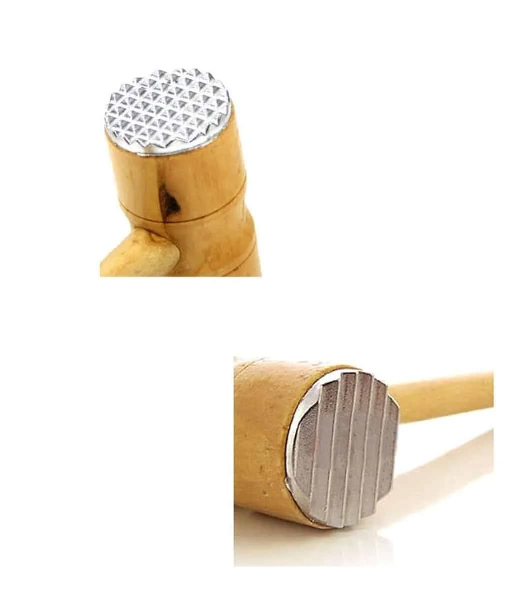 Martillo En Madera Para Tiernizar Carne Caras En Acero Inox — imagen 3 de 4