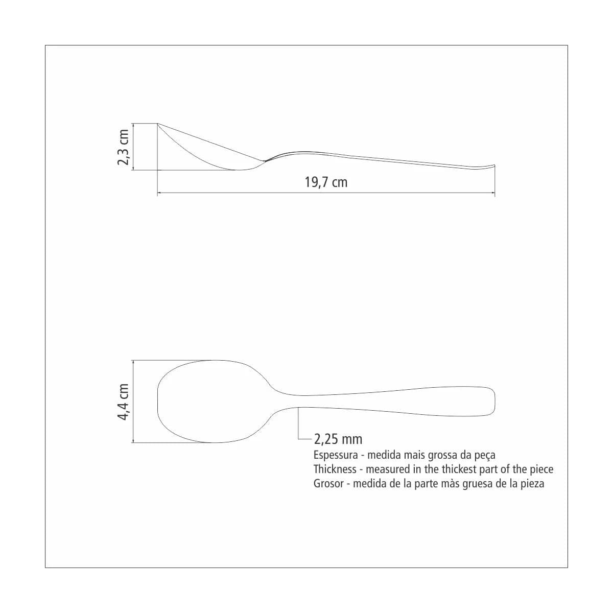 Cucharas de mesa Tramontina Cosmos de acero inoxidable pack de 12 unidades — imagen 3 de 4