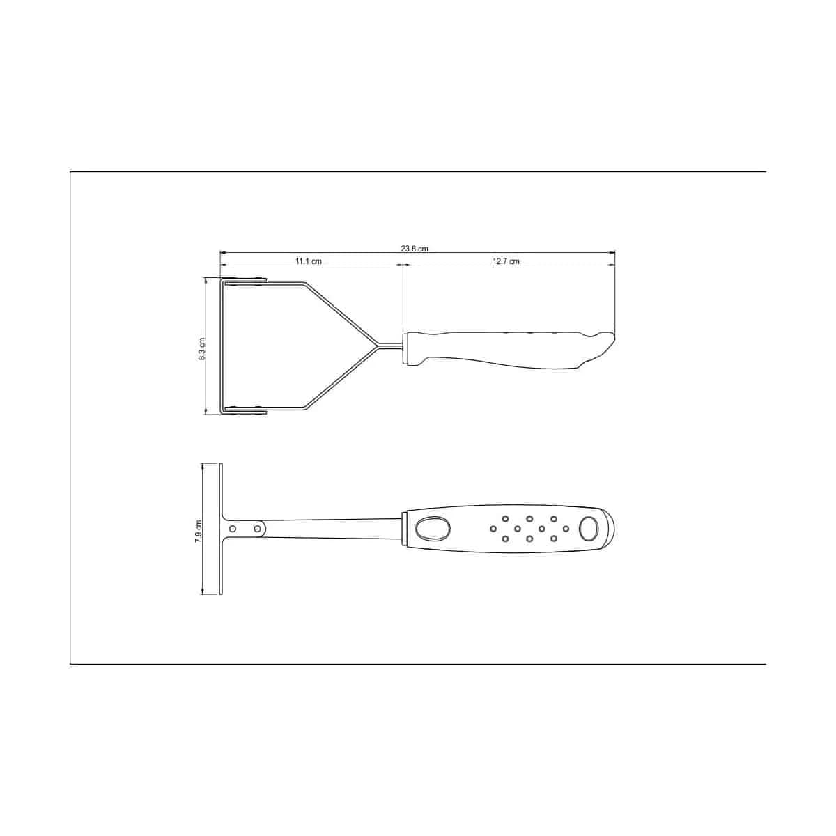 Puretera Tramontina Utilità de acero inoxidable 23.8 cm con mango blanco — imagen 2 de 2