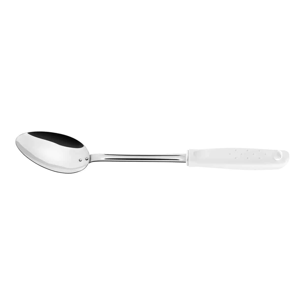 Cuchara para servir arroz Tramontina Utilità de acero inoxidable 33.6 cm con mango blanco — imagen 1 de 2