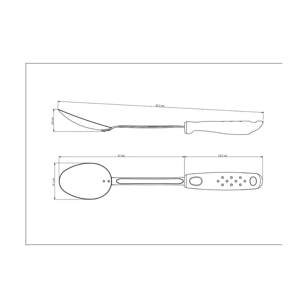 Cuchara para servir arroz Tramontina Utilità de acero inoxidable 33.6 cm con mango blanco — imagen 2 de 2