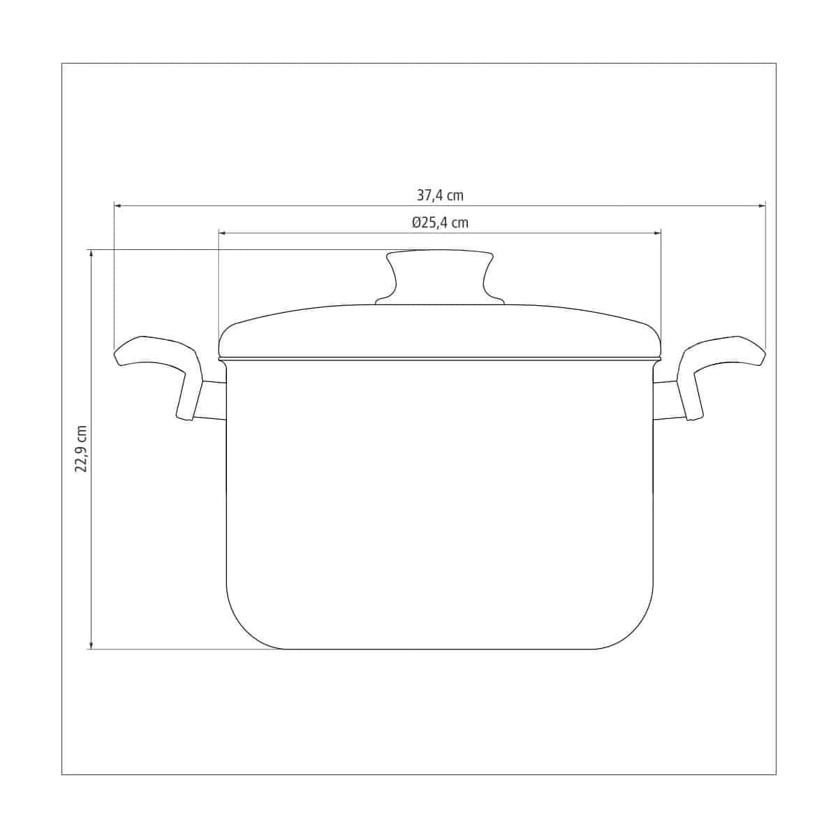 Olla alta antiadherente con tapa Tramontina Paris 24 cm 7.5 L — imagen 1 de 4