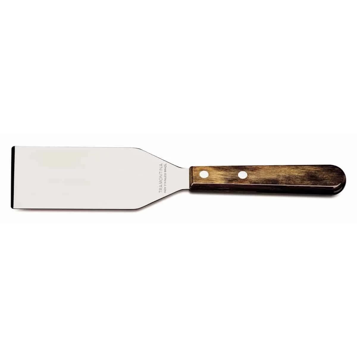 Espátula raspadora para plancha Tramontina Polywood de acero inoxidable 5 pulgadas con mango castaño — imagen 1 de 1
