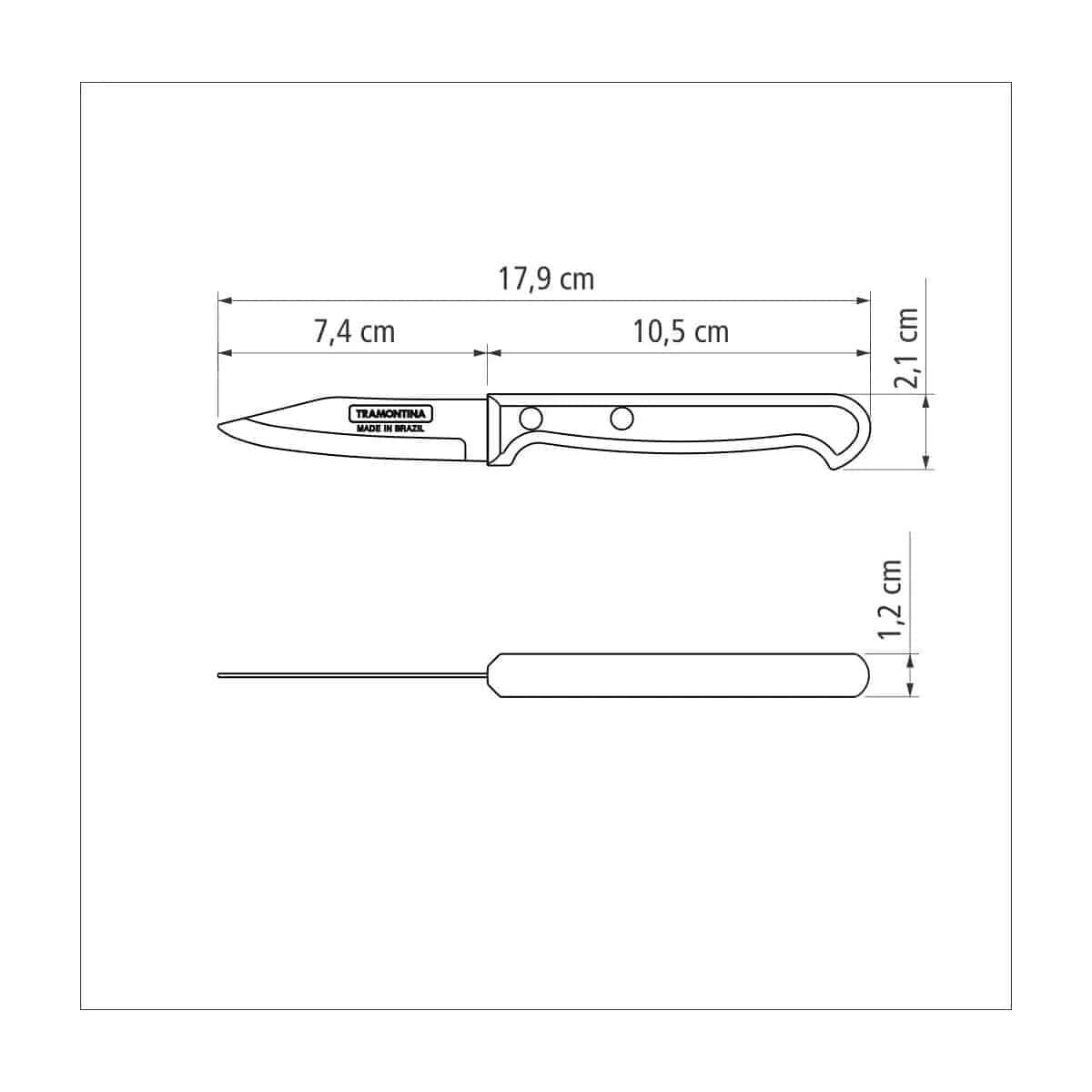 Cuchillo para verduras y frutas Tramontina Ultracorte de acero inoxidable 3 pulgadas — imagen 2 de 2