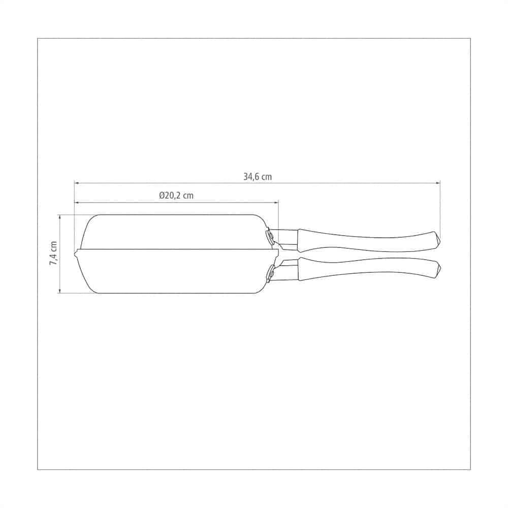 Sarten Doble Antiadherente Tramontina Teflon 20 Cm — imagen 2 de 5