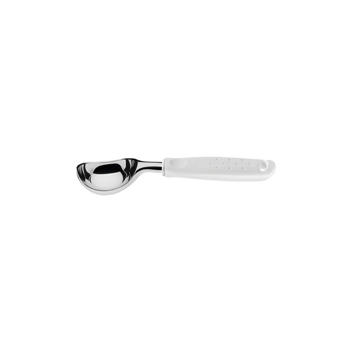 Cuchara para helado Tramontina Utilità de zamak cromado 20.1 cm con mango blanco — imagen 1 de 3