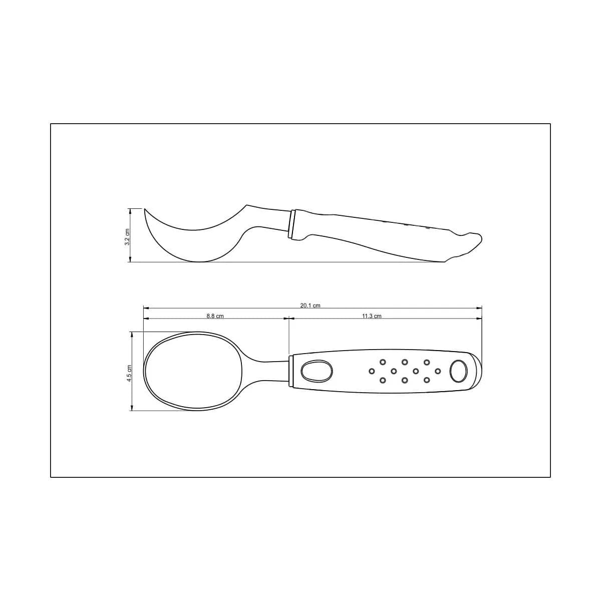 Cuchara para helado Tramontina Utilità de zamak cromado 20.1 cm con mango blanco — imagen 3 de 3
