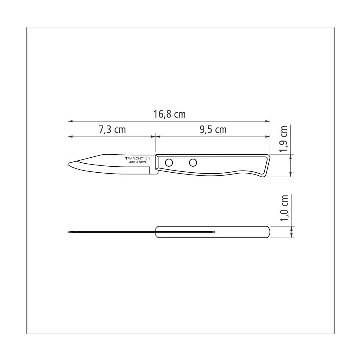 Cuchillo para frutas y verduras Tramontina Tradicional de acero inoxidable 3 pulgadas — imagen 3 de 3