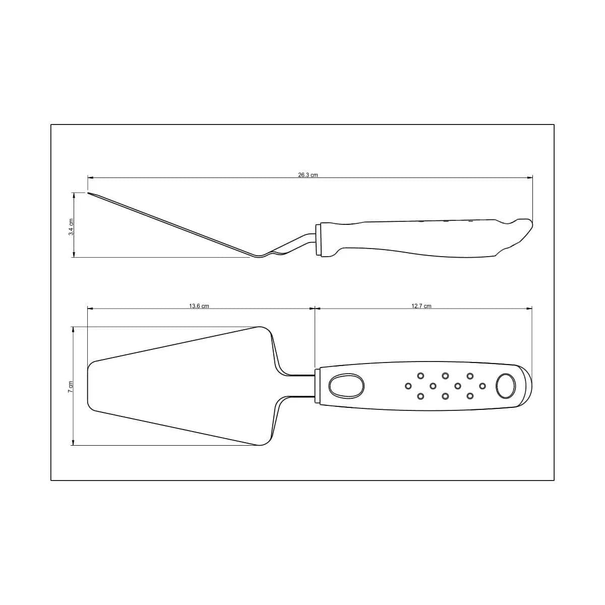 Espátula para pizza Tramontina Utilità de acero inoxidable 26.3 cm con mango blanco — imagen 3 de 3