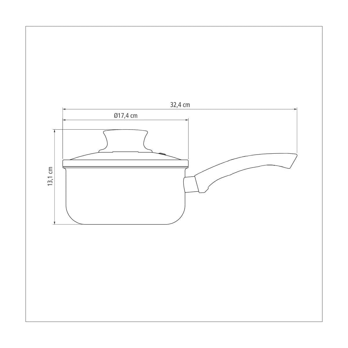 Olla antiadherente con tapa de vidrio Tramontina Paris 16 cm 1.5 L roja — imagen 5 de 6