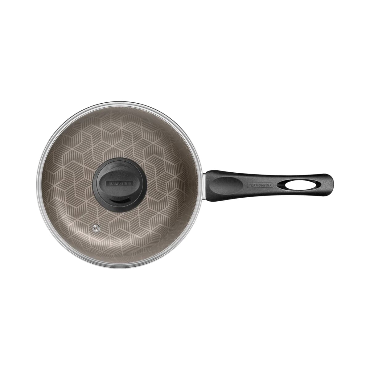 Olla con mango y tapa de vidrio Tramontina Paris antiadherente 22 cm 3.8 L rojo — imagen 3 de 5