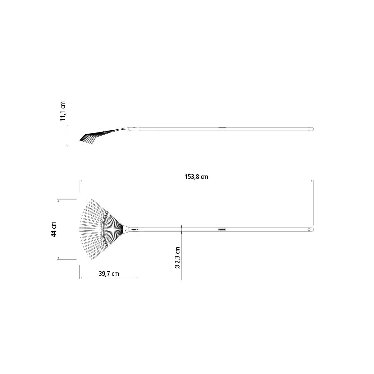 Escobilla metálica para jardín Tramontina 22 dientes con mango de madera 120 cm — imagen 2 de 3