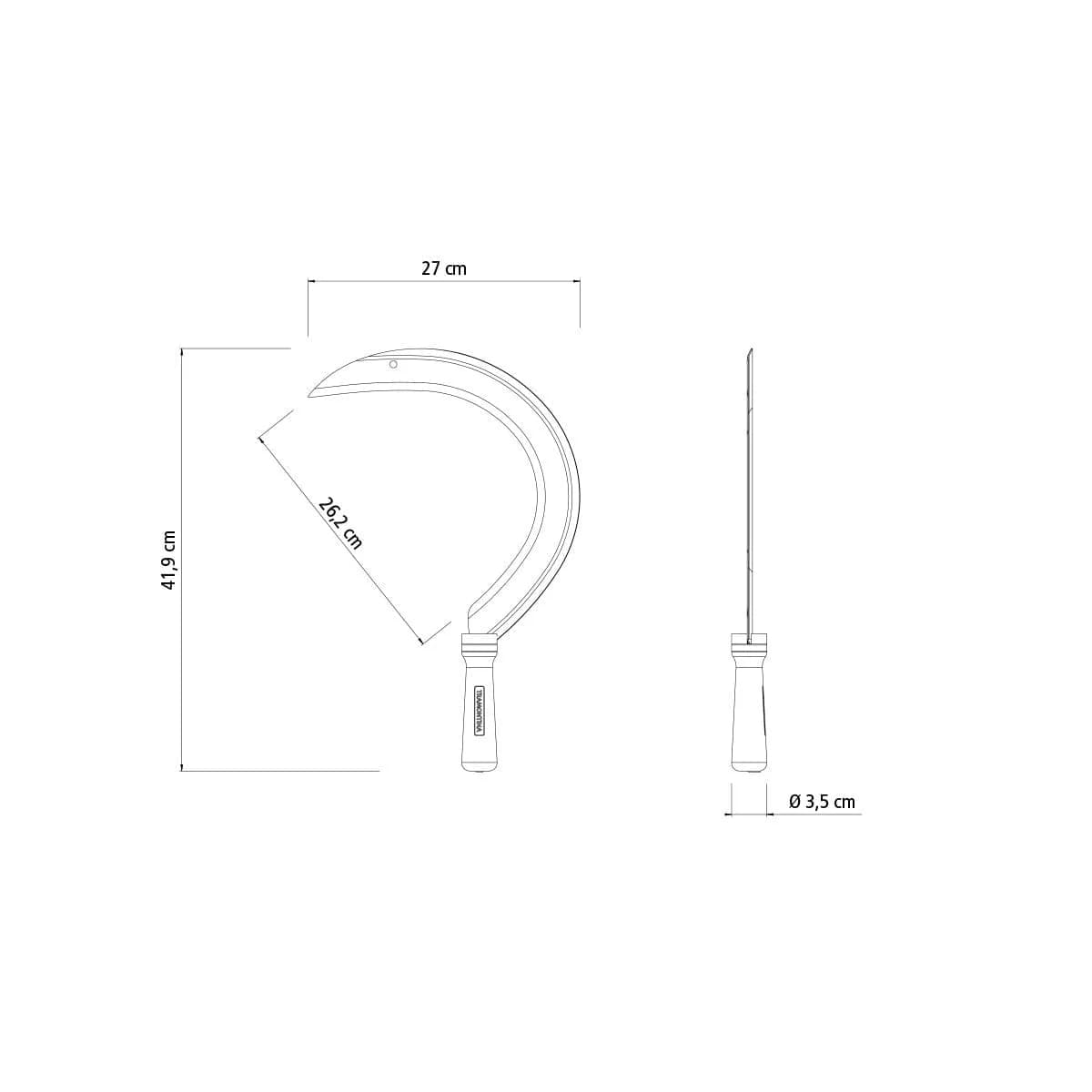 Hoz para pasto de acero carbono Tramontina con mango de madera 41.9 cm — imagen 2 de 2
