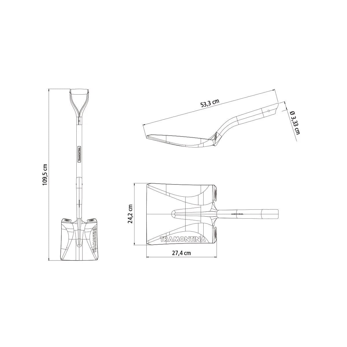Pala Carga Palear Mango Madera 74 Cm Tramontina — imagen 2 de 3