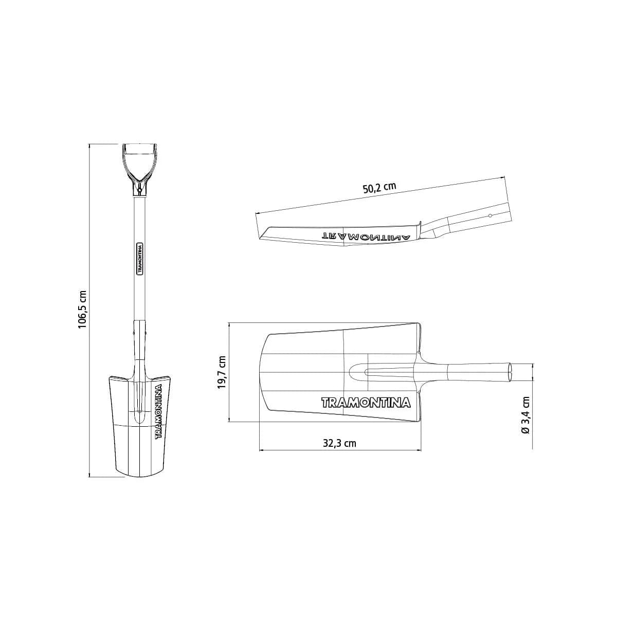 Pala Carga Palear Mango Madera 71 Cm Tramontina — imagen 2 de 4