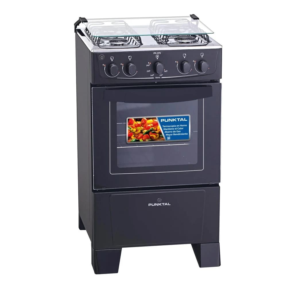 Cocina Punktal Pk-375c Multigas 4 Hornallas Negra 220v — imagen 1 de 1