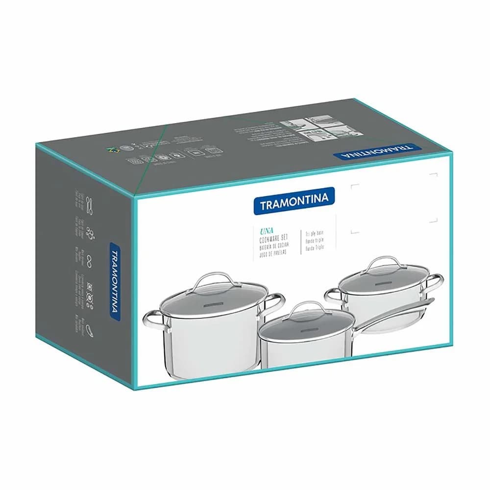 Juego De Ollas Tramontina Acero Inox Induccion 4 Piezas Una — imagen 2 de 3