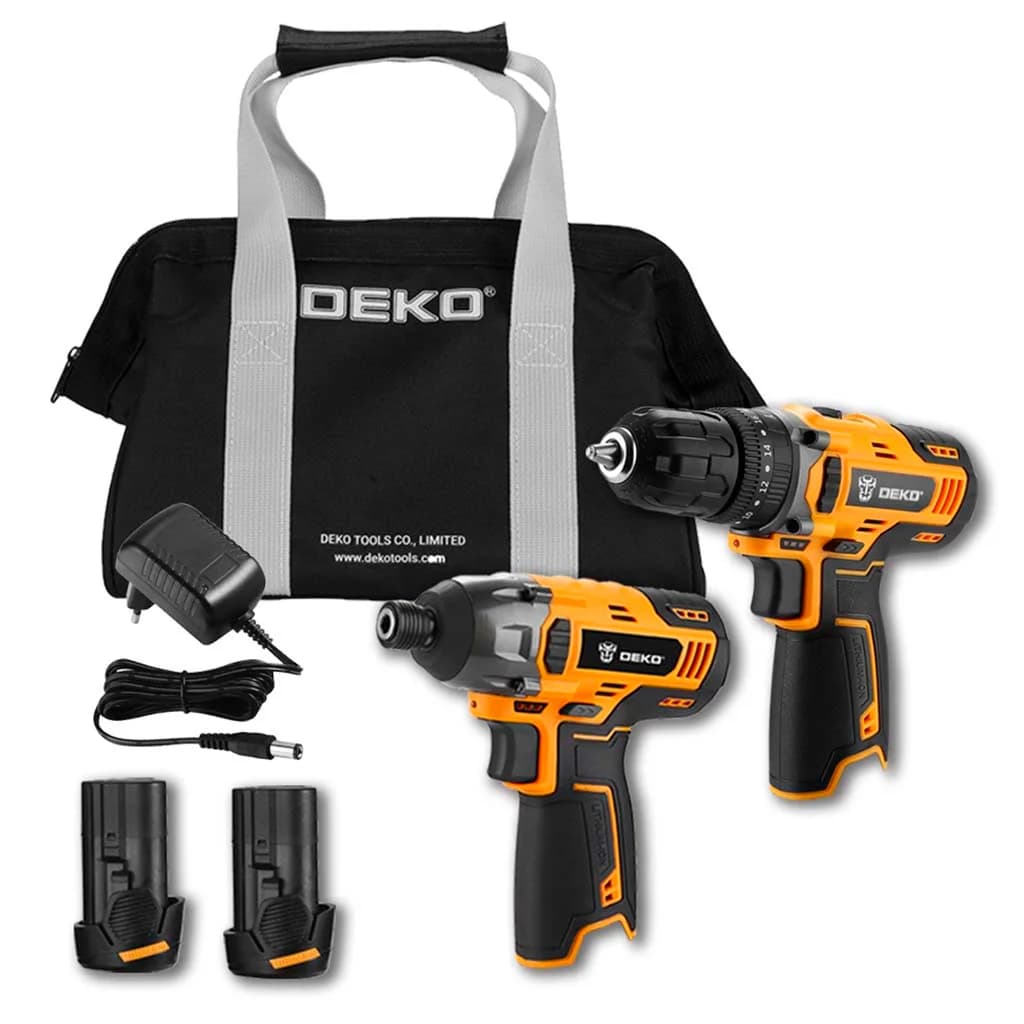 Kit Combo Taladro C/perc Y Atornillador Impacto Deko 2 Baterias — imagen 1 de 3