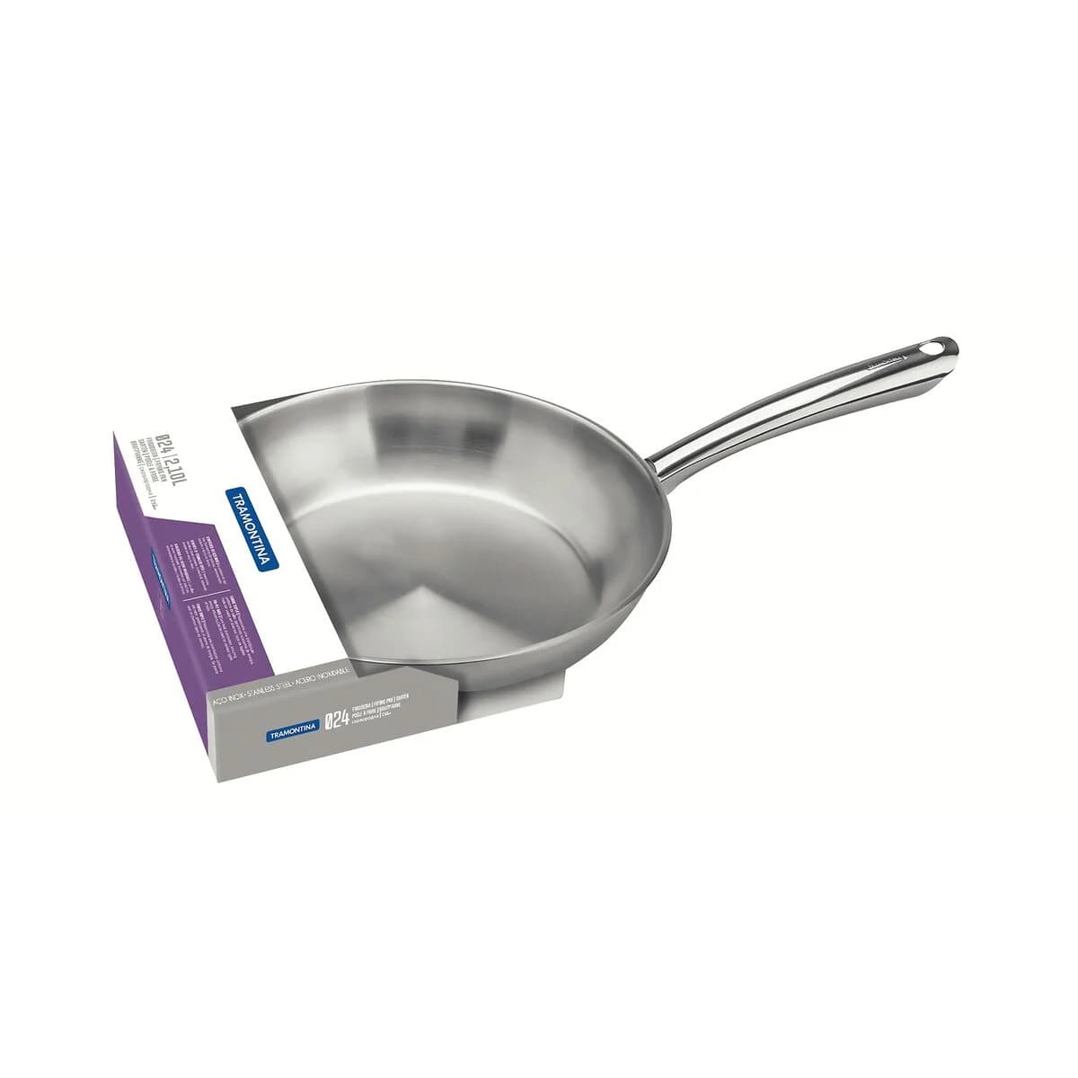 Sarten Tramontina Inducción 24 Cm Triple Fondo Acero Inox — imagen 2 de 6