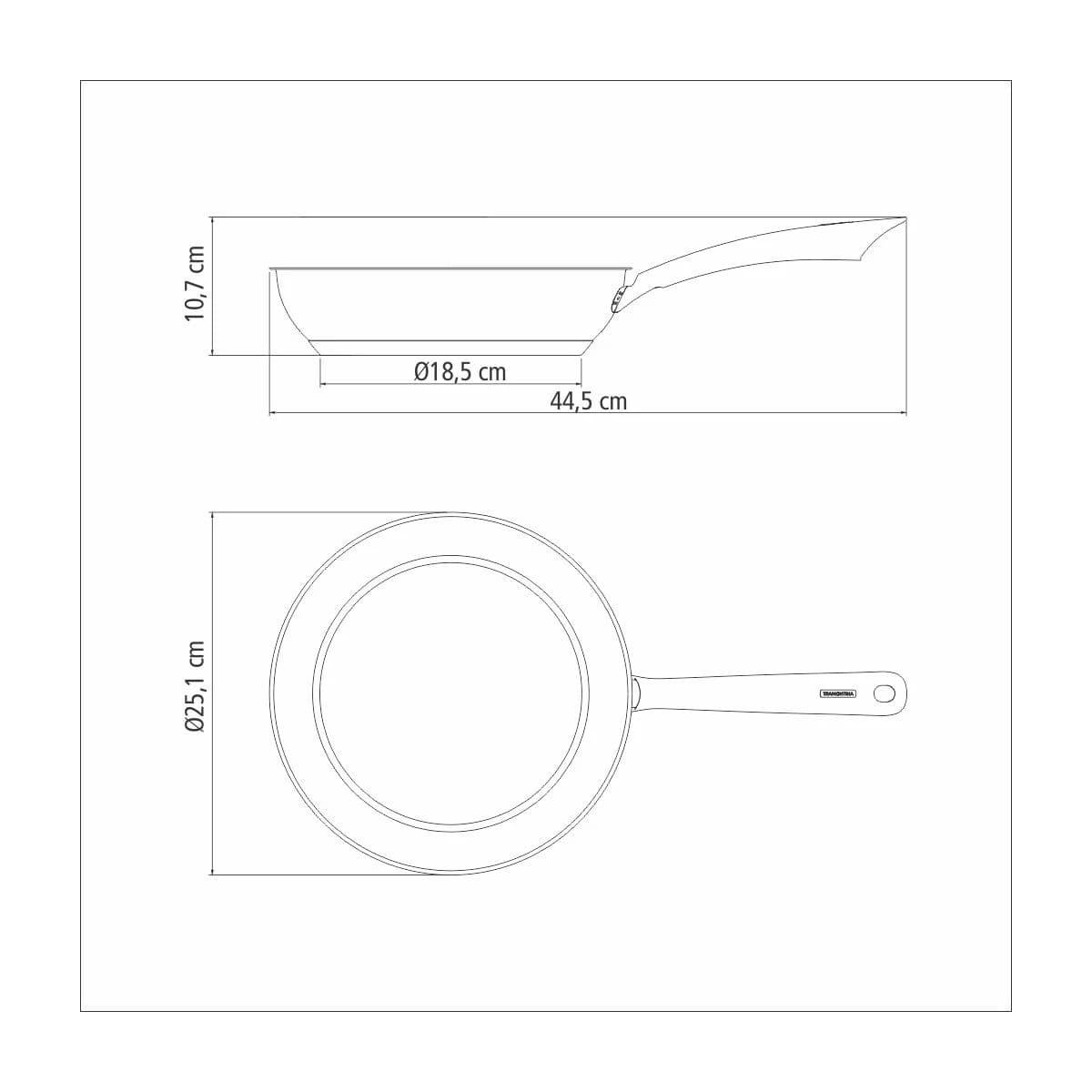 Sarten Tramontina Inducción 24 Cm Triple Fondo Acero Inox — imagen 4 de 6
