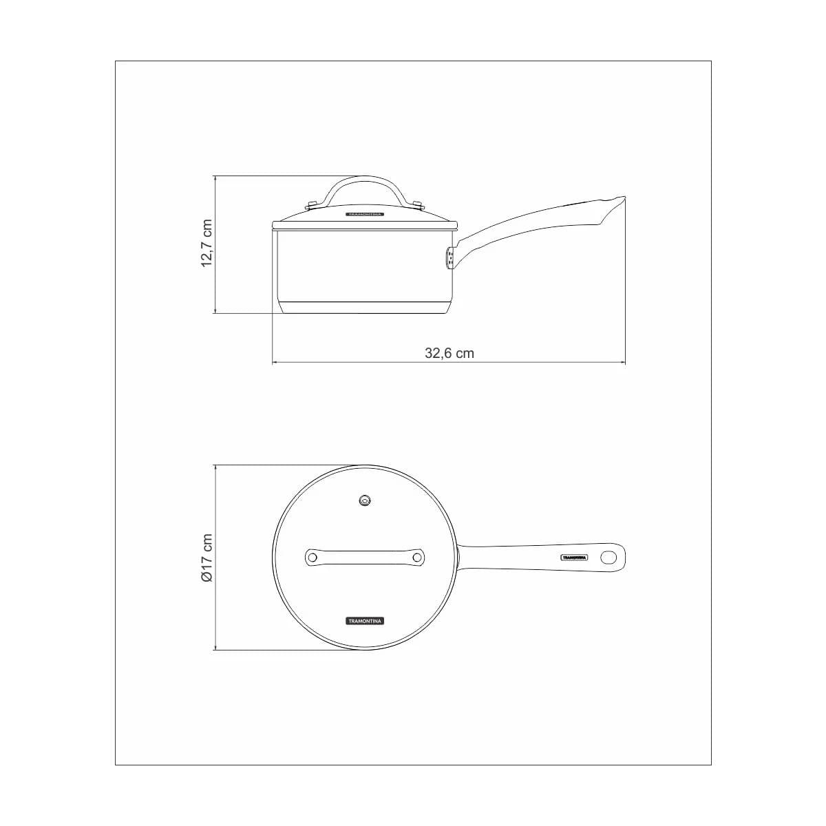Olla Tramontina Induccion Acero Inox 16 Cm 1,4 Litros Una — imagen 2 de 4