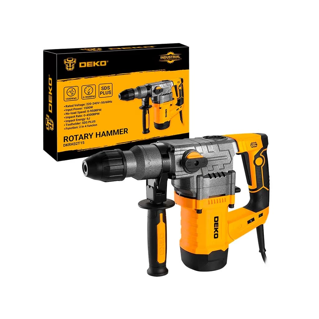 Rotomartillo 32mm 1500w 6j Sds Plus Dkrh32t15 Deko 230v — imagen 4 de 5