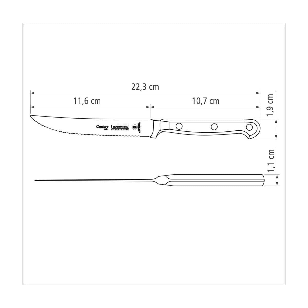 Cuchillo para asado y frutas Tramontina Century de acero inoxidable forjado 5 pulgadas — imagen 2 de 3