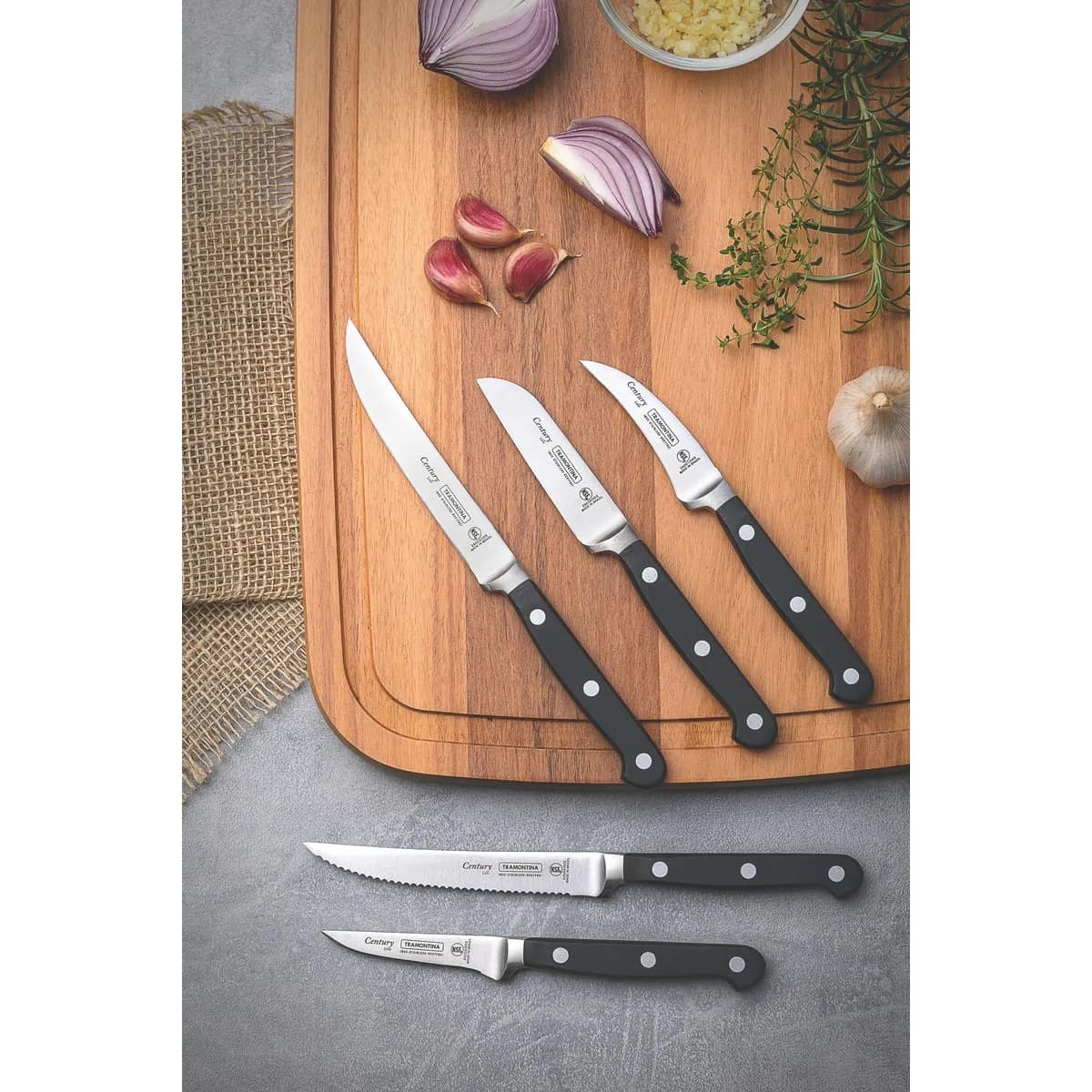 Cuchillo mondador curvo Tramontina Century de acero inoxidable forjado 3 pulgadas — imagen 2 de 2