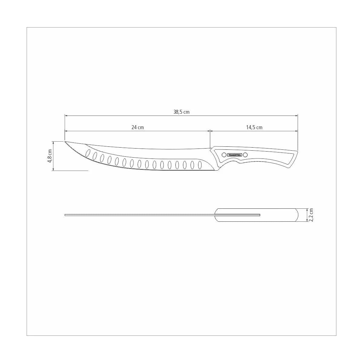 Cuchillo para carne Tramontina Churrasco Black de acero inoxidable oscurecido 10 pulgadas — imagen 3 de 5
