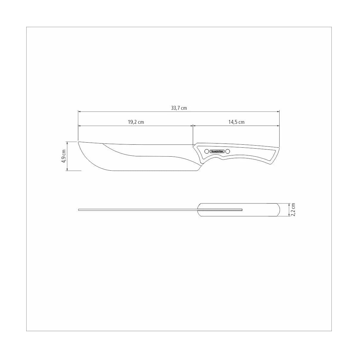Cuchillo para carne Tramontina Churrasco Black de acero inoxidable oscurecido 8 pulgadas — imagen 3 de 4