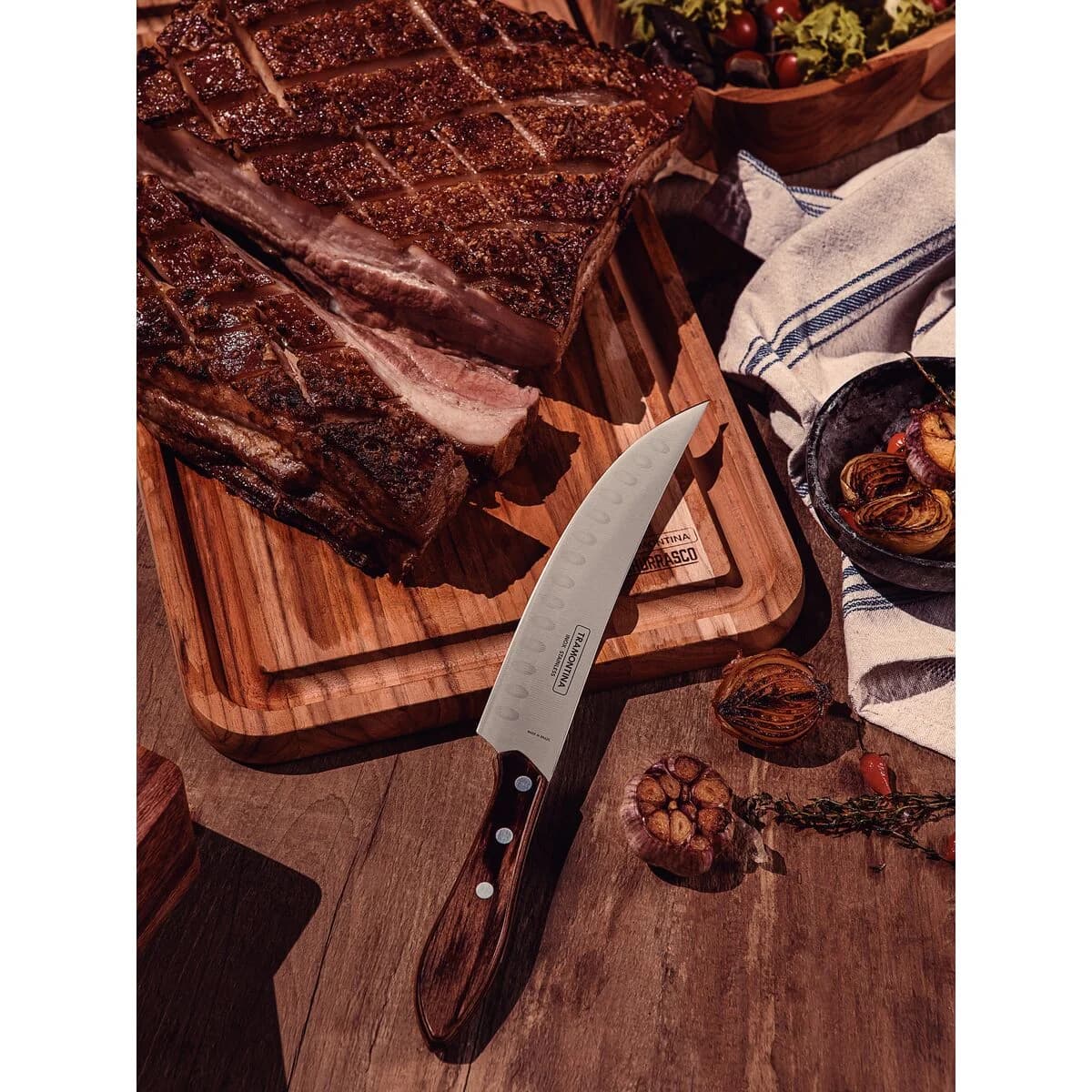 Cuchillo Butcher para carne Tramontina Polywood de acero inoxidable 8 pulgadas marrón — imagen 4 de 4
