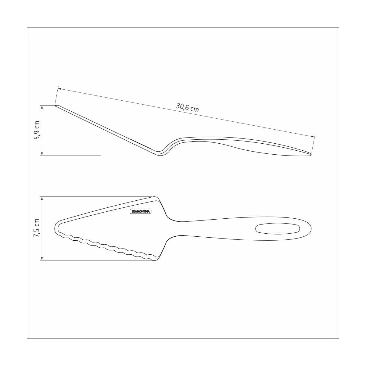 Espátula para tortas Tramontina Ability de nylon 30.6 cm color negro — imagen 3 de 4