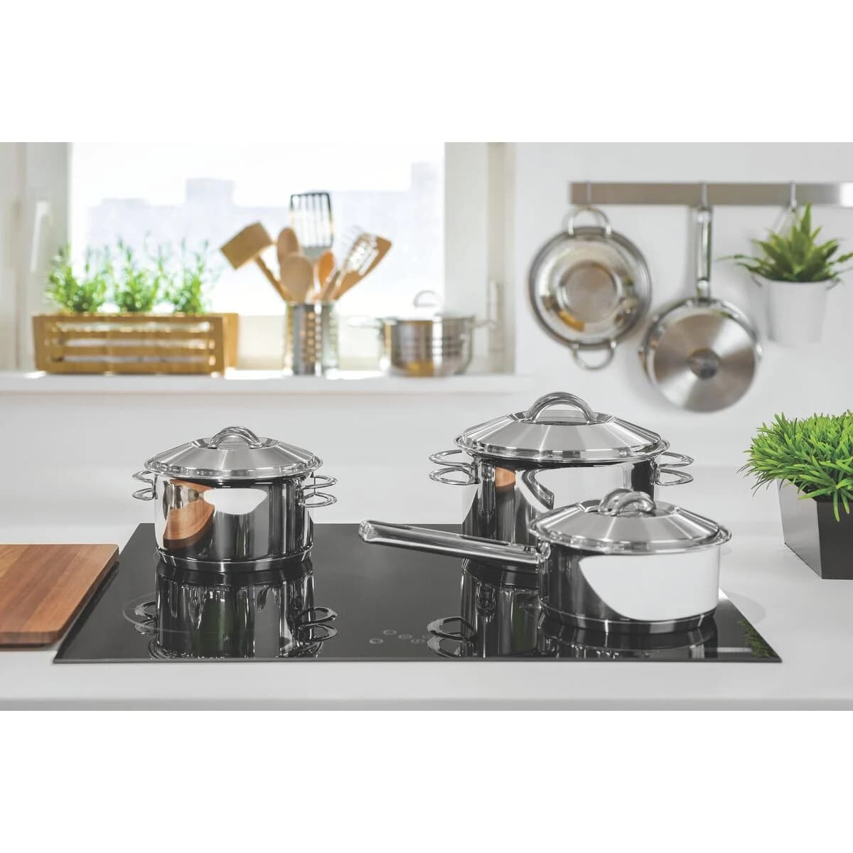 Olla Tramontina Solar de acero inoxidable con mango Triple Fondo 16 cm 1.4 L — Apta Inducción — imagen 4 de 5