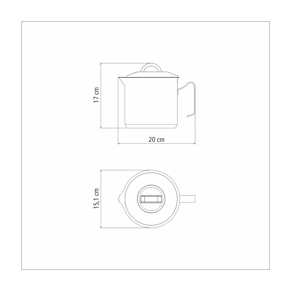 Hervidor con tapa Tramontina Solar de acero inoxidable triple fondo para inducción 14 cm 2 L — imagen 3 de 4