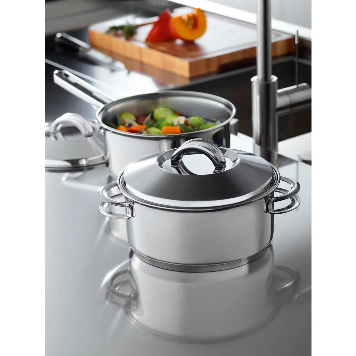 Cacerola Tramontina Solar de acero inoxidable con asas Triple Fondo 16 cm 1.4 L — Apta Inducción — imagen 4 de 4