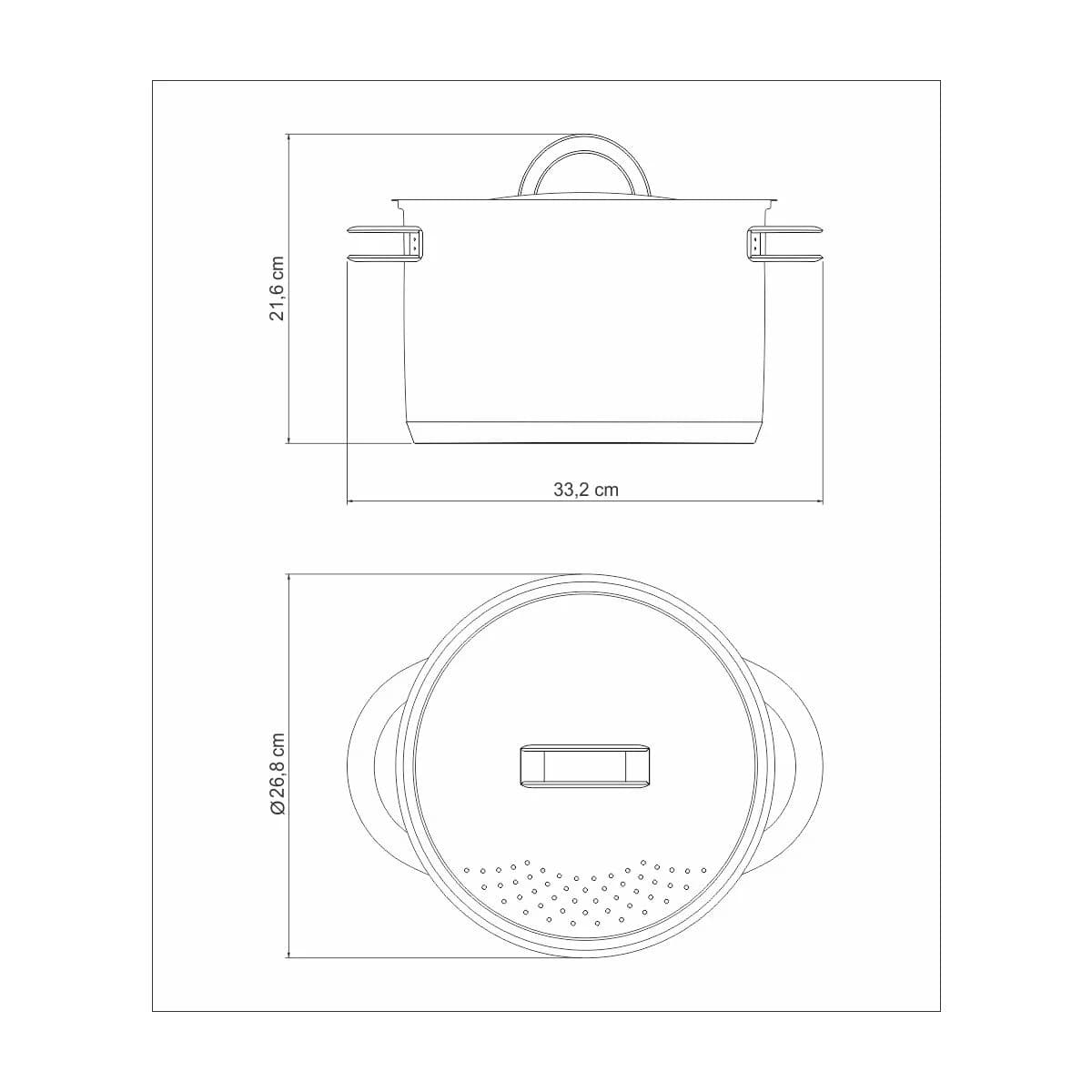 Olla para pasta Tramontina Solar de acero inoxidable con asas Triple Fondo 24 cm 7.7 L — Apta Inducción — imagen 3 de 4