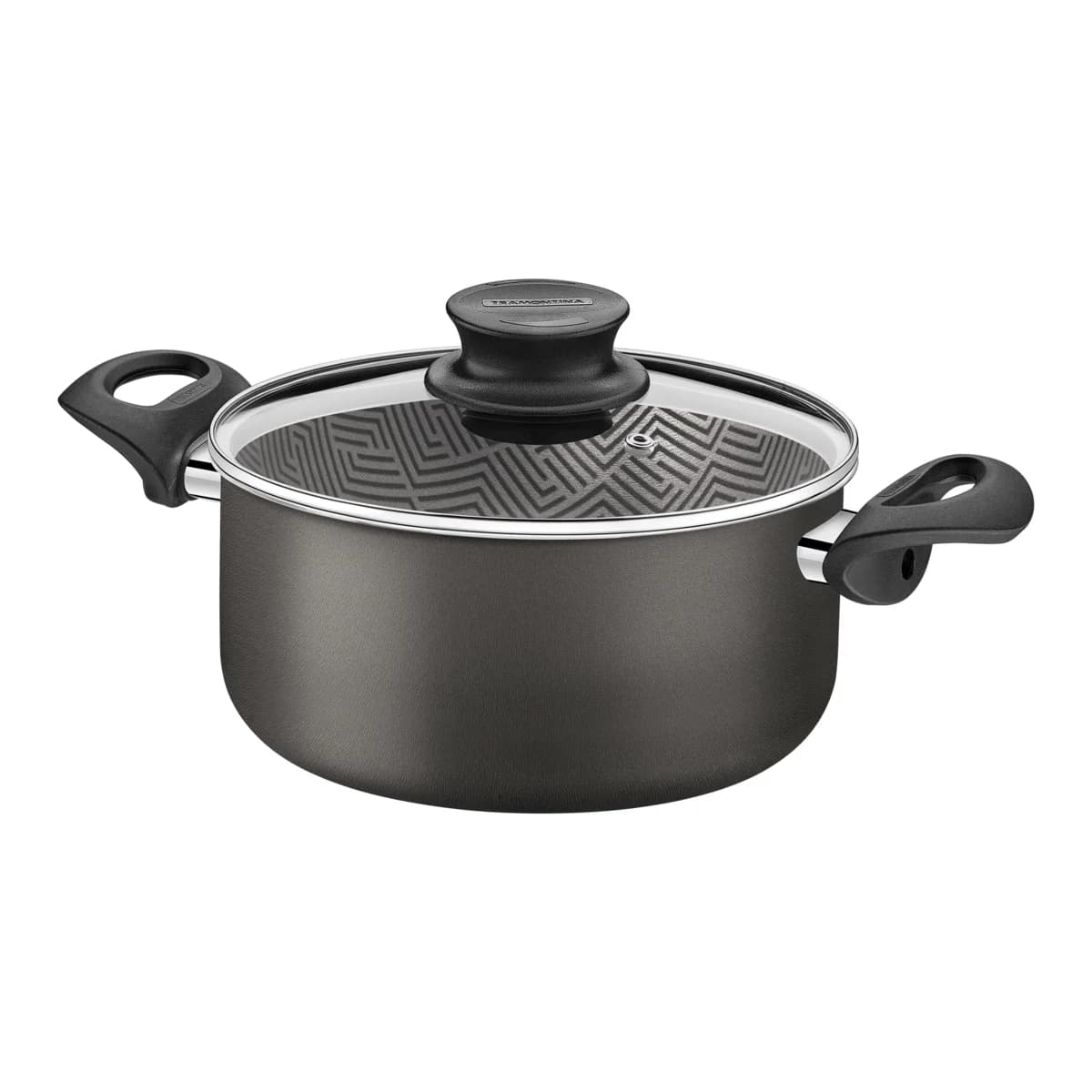 Cacerola Tramontina Paris antiadherente 26 cm 6.3 L con tapa color gris — imagen 2 de 6