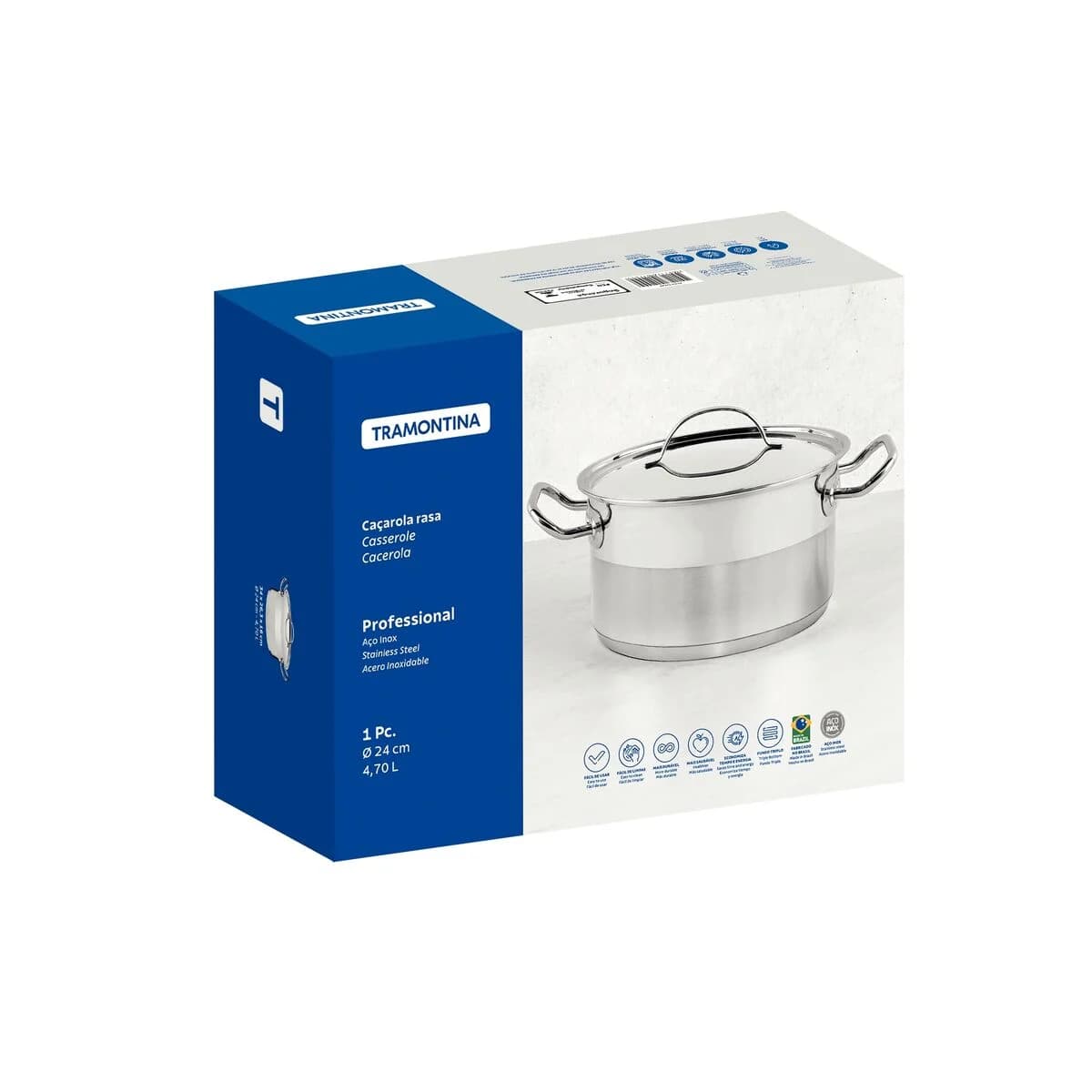 Olla Tramontina Profesional Induccion 24 Cm 4,7 Litros — imagen 2 de 2