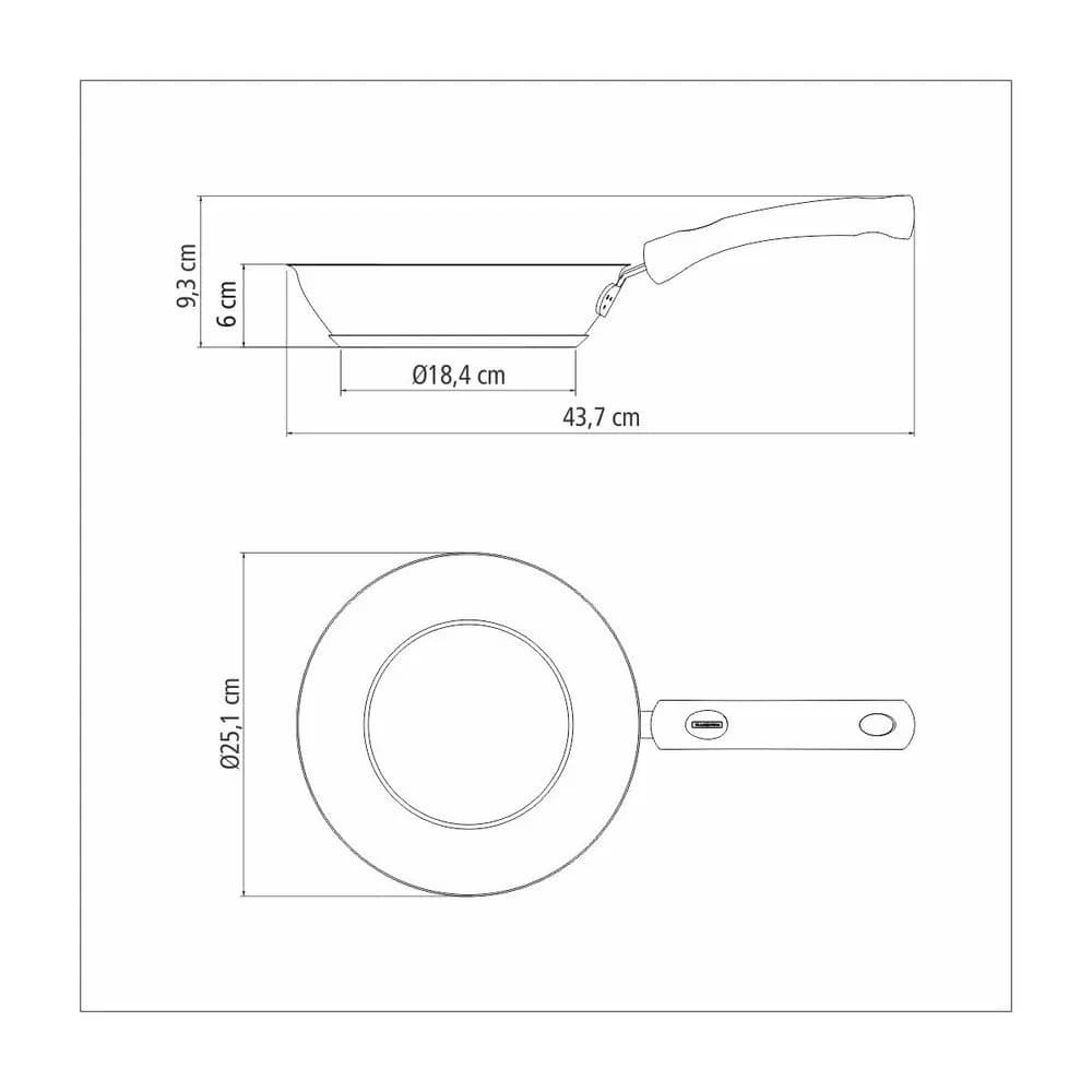 Sarten Tramontina Acero Inox Solar Induccion 24 Cm Antiadher — imagen 4 de 5