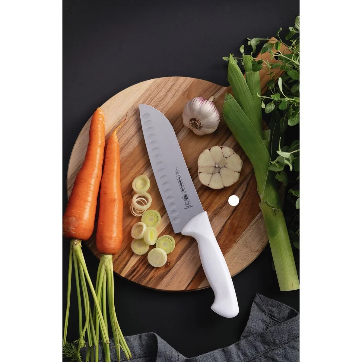 Cuchillo Santoku Tramontina Premium de acero inoxidable 7 pulgadas blanco — imagen 3 de 3