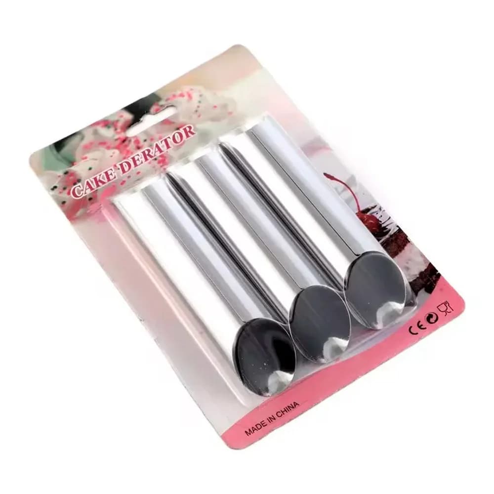 Set 3 Moldes Metalicos Para Cannoli Barquillos Reposteria — imagen 1 de 3