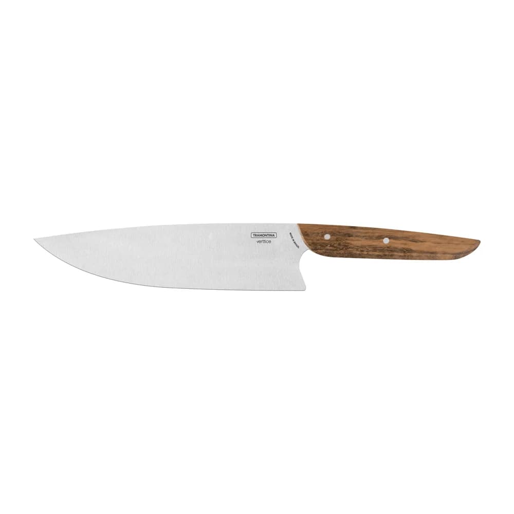 Cuchillo de chef de acero inoxidable con mango de madera Tramontina Verttice 8 pulgadas