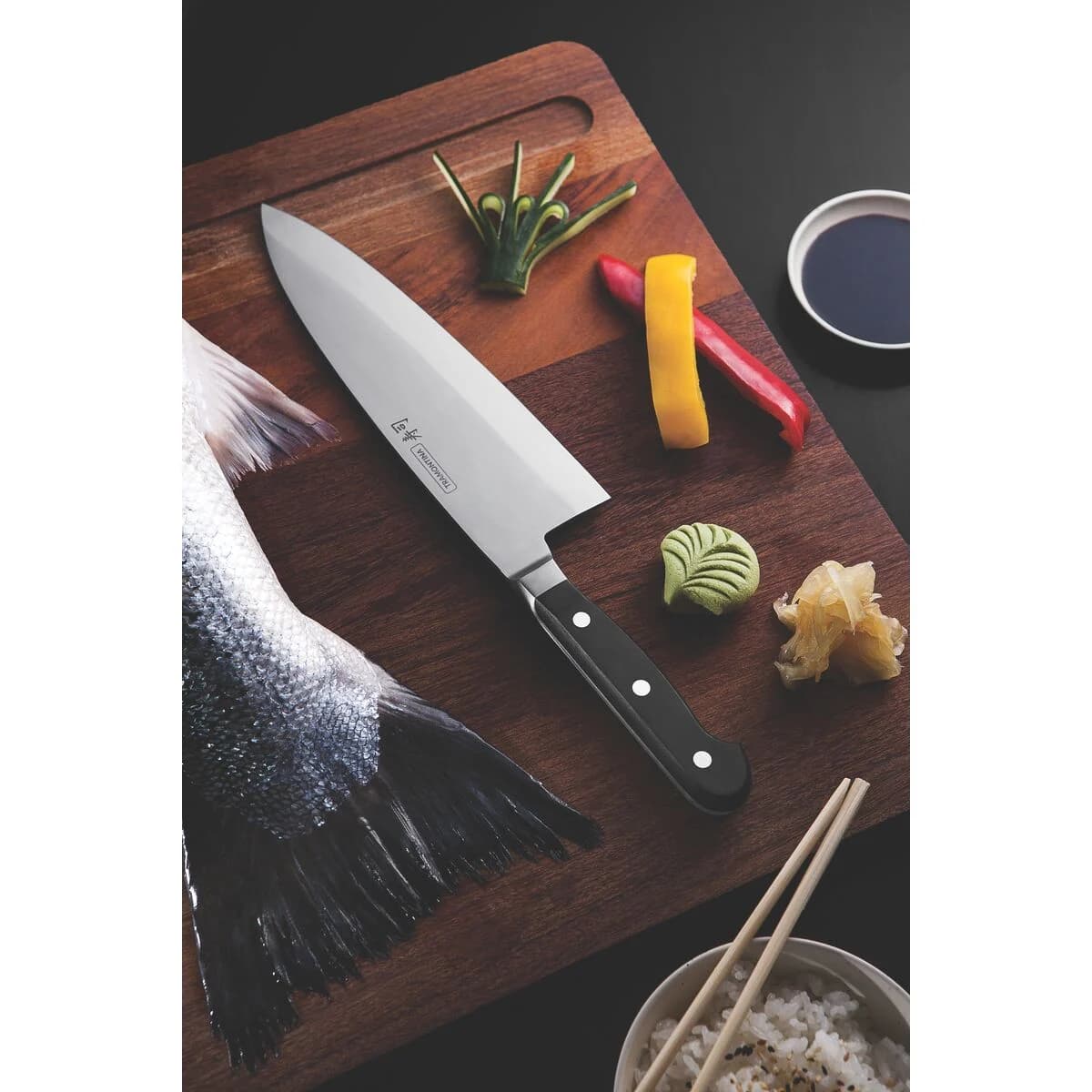 Cuchillo Deba Tramontina Sushi Gold de acero inoxidable 8 pulgadas — imagen 4 de 7