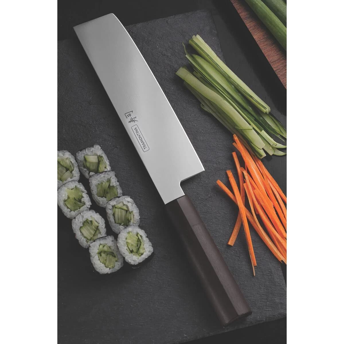 Cuchillo Nakiri Tramontina Sushi Silver de acero inoxidable 7 pulgadas — imagen 4 de 4