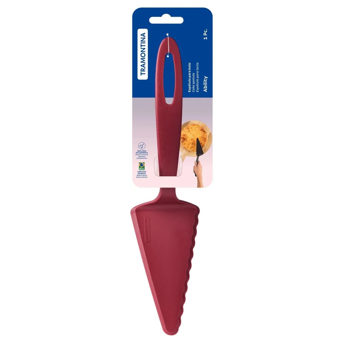 Espátula para tortas Tramontina Ability de nylon 30.6 cm color rojo — imagen 1 de 3