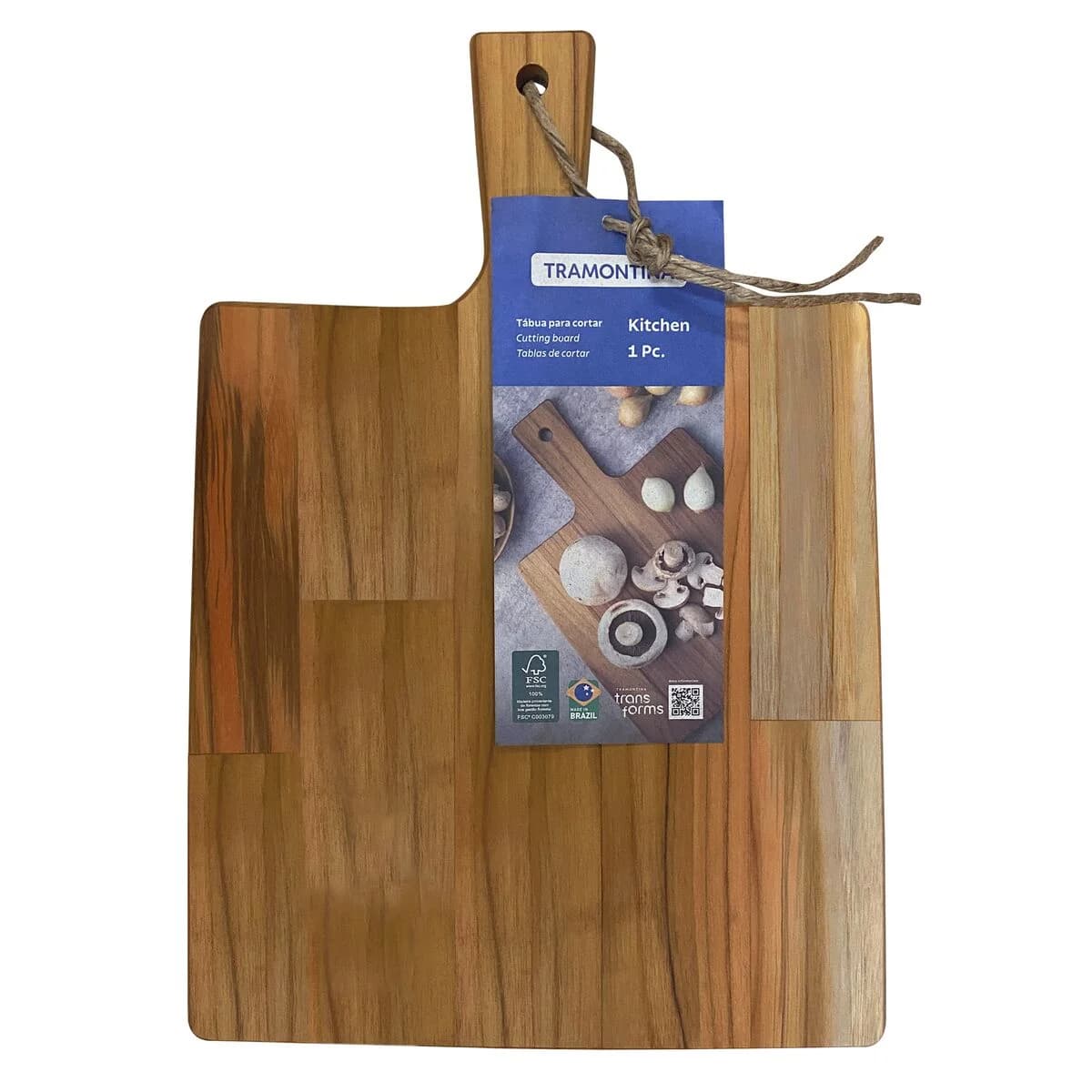 Tabla De Cocina Tramontina Madera Teca 40 X 28 Cm Kitchen — imagen 3 de 3