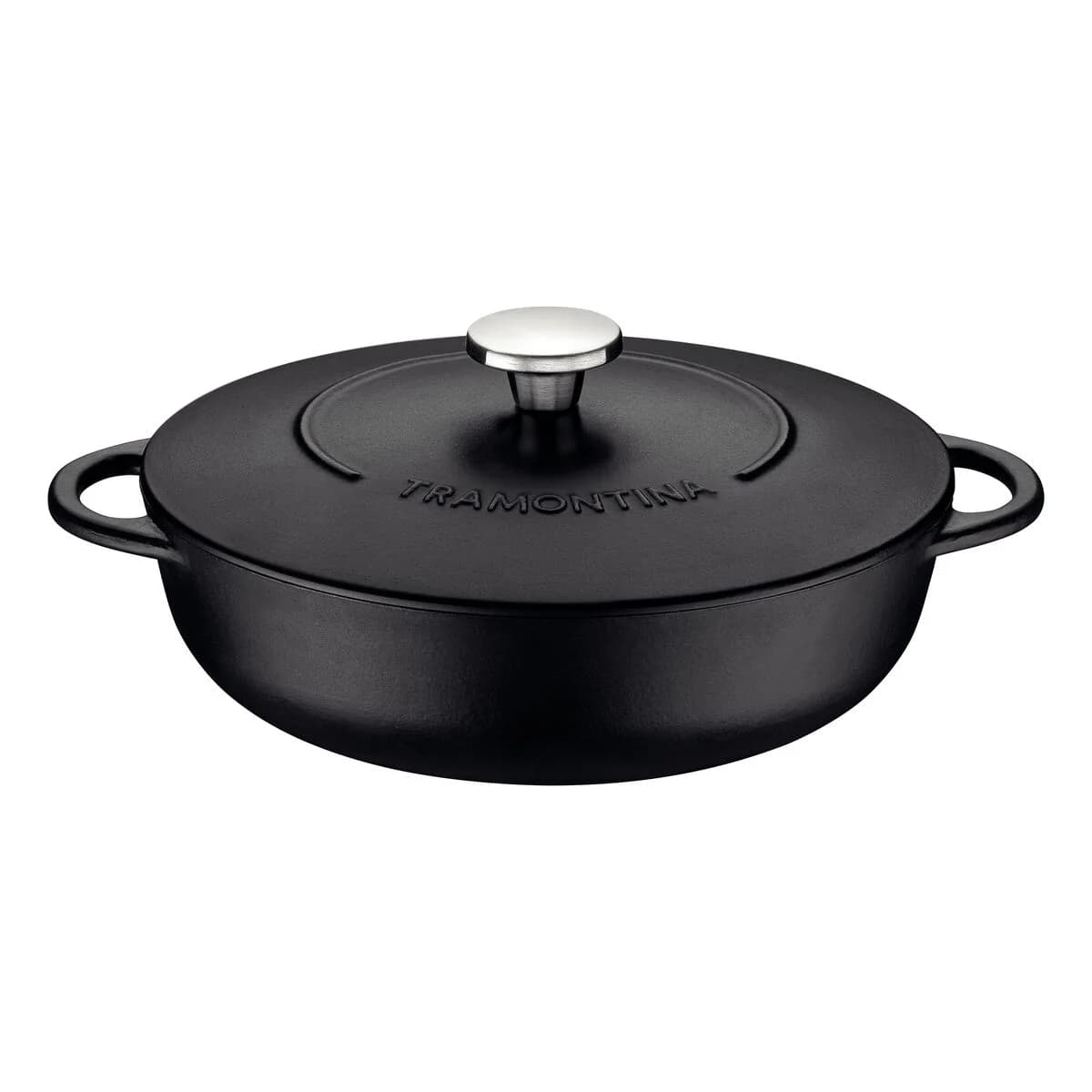Arrocera de hierro esmaltado con tapa Tramontina Trento inducción 28 cm 4.1 L — imagen 1 de 6