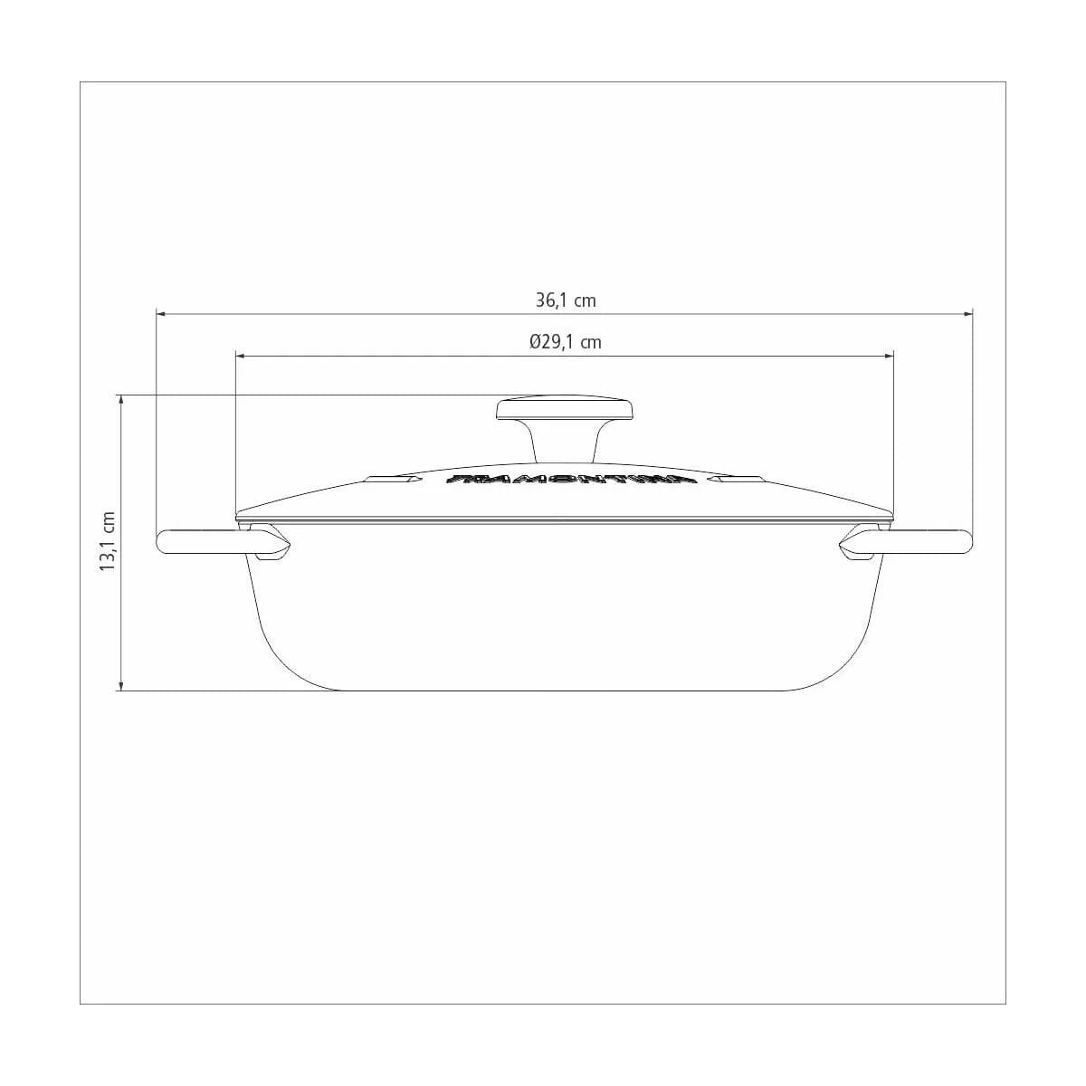 Arrocera de hierro esmaltado con tapa Tramontina Trento inducción 28 cm 4.1 L — imagen 3 de 6