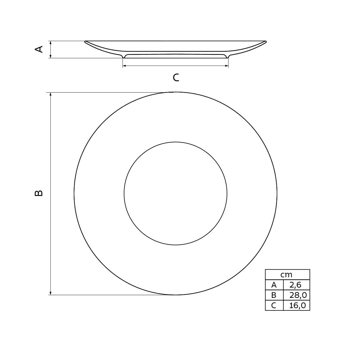 Plato Llano De Porcelana Tramontina Sophia 28 Cm — imagen 2 de 4